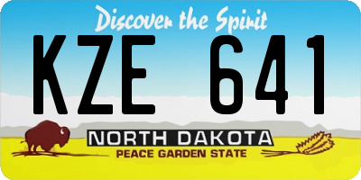 ND license plate KZE641