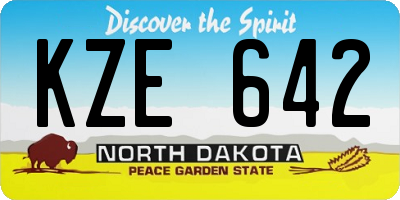 ND license plate KZE642