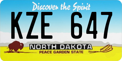 ND license plate KZE647