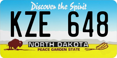 ND license plate KZE648