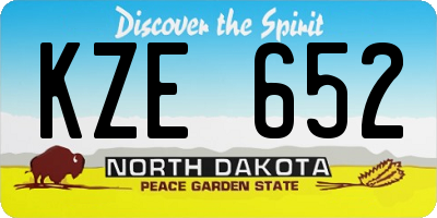 ND license plate KZE652