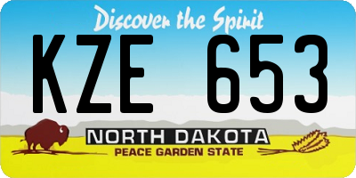 ND license plate KZE653