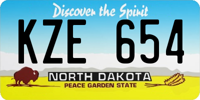 ND license plate KZE654