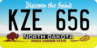 ND license plate KZE656