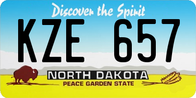 ND license plate KZE657
