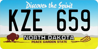 ND license plate KZE659