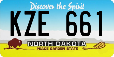 ND license plate KZE661