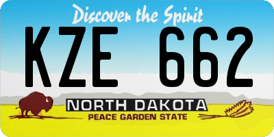 ND license plate KZE662