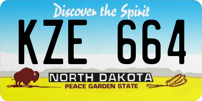 ND license plate KZE664