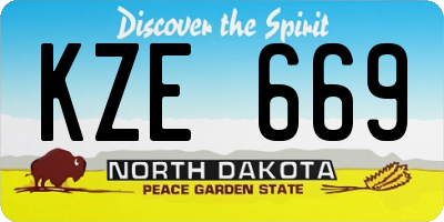 ND license plate KZE669