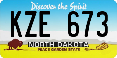 ND license plate KZE673