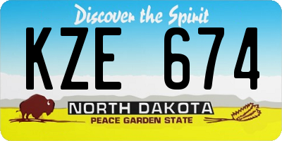 ND license plate KZE674