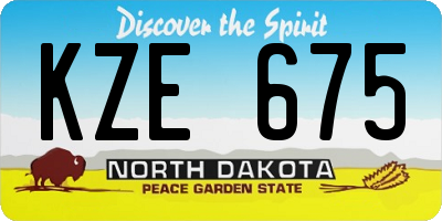 ND license plate KZE675