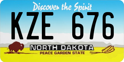 ND license plate KZE676