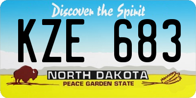 ND license plate KZE683