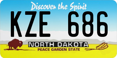 ND license plate KZE686