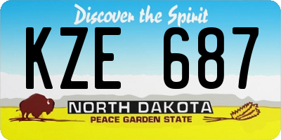 ND license plate KZE687