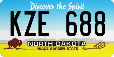 ND license plate KZE688