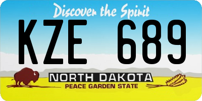 ND license plate KZE689