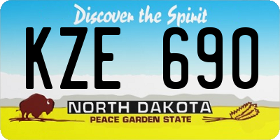 ND license plate KZE690