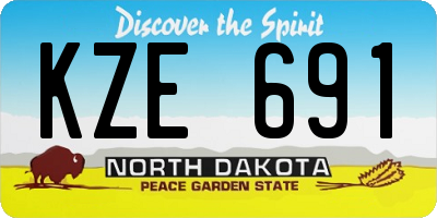 ND license plate KZE691