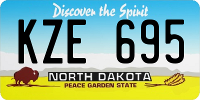 ND license plate KZE695