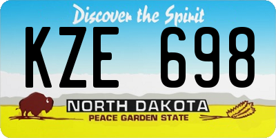 ND license plate KZE698