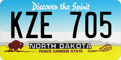 ND license plate KZE705