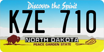 ND license plate KZE710