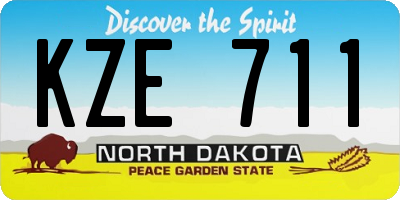 ND license plate KZE711