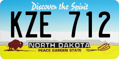 ND license plate KZE712