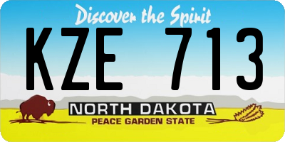 ND license plate KZE713