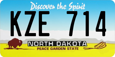 ND license plate KZE714