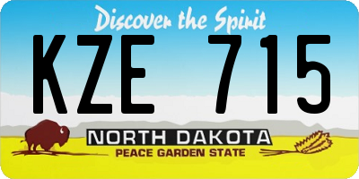 ND license plate KZE715