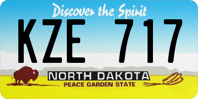 ND license plate KZE717