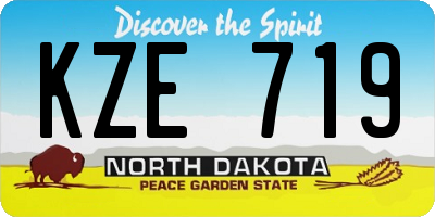 ND license plate KZE719