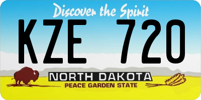 ND license plate KZE720