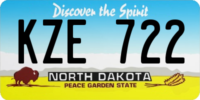 ND license plate KZE722