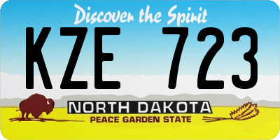 ND license plate KZE723