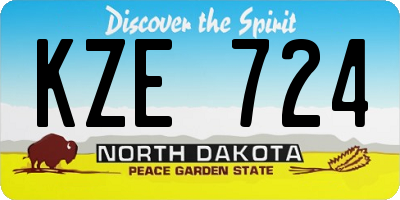 ND license plate KZE724