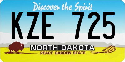 ND license plate KZE725