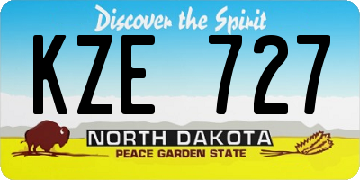 ND license plate KZE727