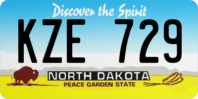 ND license plate KZE729