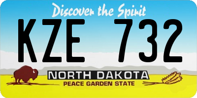 ND license plate KZE732