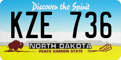 ND license plate KZE736