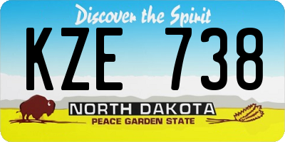 ND license plate KZE738