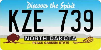 ND license plate KZE739