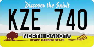 ND license plate KZE740