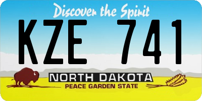 ND license plate KZE741