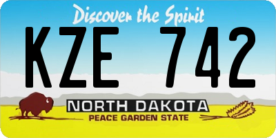 ND license plate KZE742